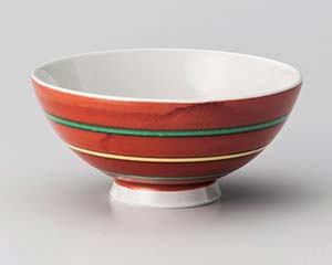 【まとめ買い10個セット品】和食器 ロ368-148 駒筋中平(赤)【キャンセル/返品不可】【厨房館】