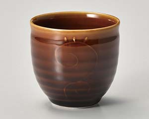 【まとめ買い10個セット品】和食器 ミ380-228 一珍アメ釉丸湯呑【キャンセル/返品不可】【厨房館】