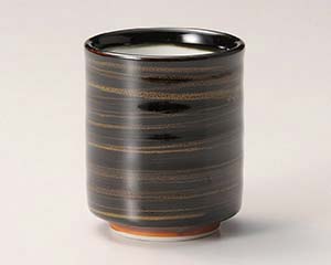 【まとめ買い10個セット品】和食器 ホ382-238 黒刷毛目切立湯呑【キャンセル/返品不可】【厨房館】