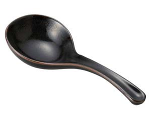 【まとめ買い10個セット品】和食器 ス413-018 柚子天目 大レンゲ【キャンセル/返品不可】【厨房館】