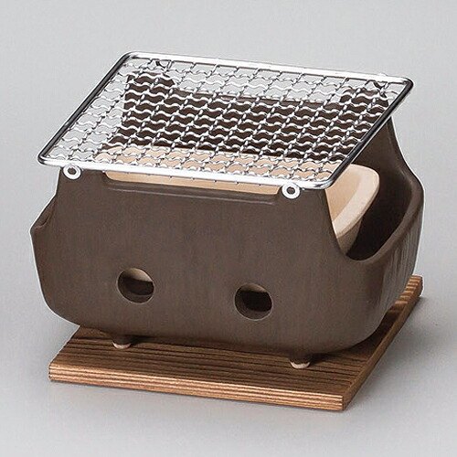 【まとめ買い10個書き割り品】和食器  ス416-178 黒串焼きコンロ(小)(金網・板付)【とり止める/返品不可】【勝手もと館】