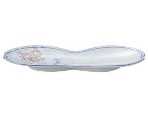 【まとめ買い10個セット品】和食器 オ442-358 古染錦春日野 双葉形突出皿【キャンセル/返品不可】【厨房館】