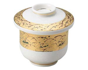 【まとめ買い10個セット品】和食器 ツ110-098 萬月金月花新型むし碗【キャンセル/返品不可】【厨房館】