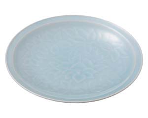 【まとめ買い10個セット品】和食器 イ445-058 青白磁唐草 8.0皿【キャンセル/返品不可】【厨房館】