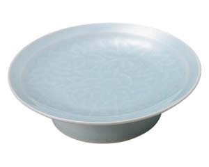 【まとめ買い10個セット品】和食器 イ445-108 青白磁唐草 6.0大高浜皿【キャンセル/返品不可】【厨房館】