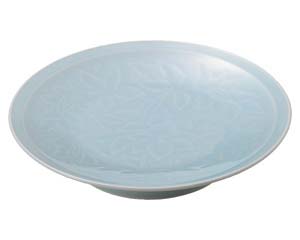 【まとめ買い10個セット品】和食器 イ445-138 青白磁唐草 9.0大高浜皿【キャンセル/返品不可】【厨房館】
