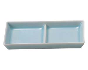 【まとめ買い10個セット品】和食器 イ445-278 青白磁唐草 二ツ仕切皿【キャンセル/返品不可】【厨房館】
