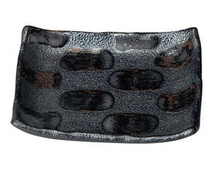 【まとめ買い10個セット品】和食器 ロ430-128 黒市松 4.0角皿【キャンセル/返品不可】【厨房館】