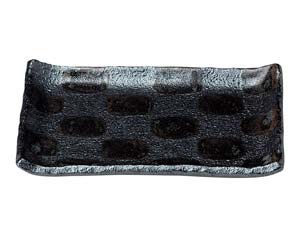 【まとめ買い10個セット品】和食器 ロ430-188 黒市松 7.0長角皿【キャンセル/返品不可】【厨房館】