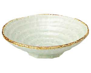 【まとめ買い10個セット品】和食器 ト463-538 翠玉(貫入) ロクベ 5.0 浅鉢【キャンセル/返品不可】【厨房館】
