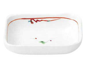 【まとめ買い10個セット品】和食器 ホ476-688 赤絵花紋 長角小皿【キャンセル/返品不可】【厨房館】