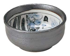 【まとめ買い10個セット品】和食器 ネ064-028 砂鉄釉祥瑞 梅型3.3丼【キャンセル/返品不可】【厨房館】