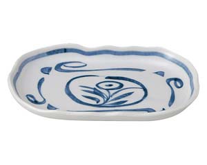 【まとめ買い10個セット品】和食器 ホ145-128 手描き唐草 6.0小判皿【キャンセル/返品不可】【厨房館】