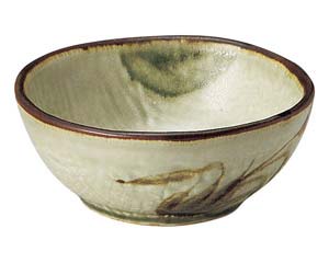 【まとめ買い10個セット品】和食器 オ468-518 織部流し芦絵 3.8ボール【キャンセル/返品不可】【厨房館】
