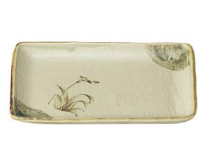 【まとめ買い10個セット品】和食器 オ468-778 織部流し芦絵 焼物皿【キャンセル/返品不可】【厨房館】
