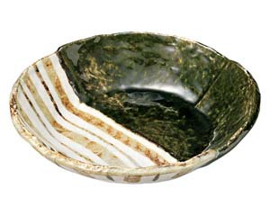 【まとめ買い10個セット品】和食器 ロ466-018 織部ストライプ 7.5丸鉢【キャンセル/返品不可】【厨房館】