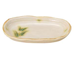 【まとめ買い10個セット品】和食器 ロ467-018 彫芦 小判型皿(小)【キャンセル/返品不可】【厨房館】