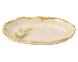 【まとめ買い10個セット品】和食器 ロ467-048 彫芦 舟型皿(小)【キャンセル/返品不可】【厨房館】