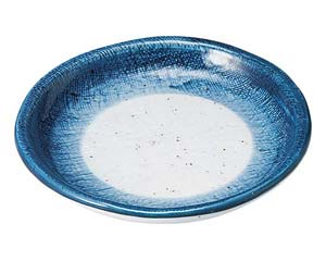 【まとめ買い10個セット品】和食器 オ479-188 藍彩 玉渕4.5丸皿【キャンセル/返品不可】【厨房館】