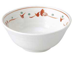 【まとめ買い10個セット品】和食器 ヤ487-668 赤絵唐草紋 5.0茶漬丼【キャンセル/返品不可】【厨房館】