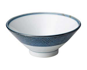 【まとめ買い10個セット品】和食器 ヤ358-458 古染布目笹反4.5丼【キャンセル/返品不可】【厨房館】