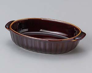 【まとめ買い10個セット品】 カ605-108 アメ釉両手楕円グラタン【キャンセル/返品不可】【厨房館】 14,607円