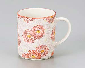 【まとめ買い10個セット品】 イ618-358 華々赤切立マグ【キャンセル/返品不可】【厨房館】