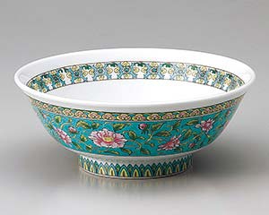 【まとめ買い10個セット品】 ヤ676-098 錦牡丹6.8高台丼(グリーン)【キャンセル/返品不可】【厨房館】