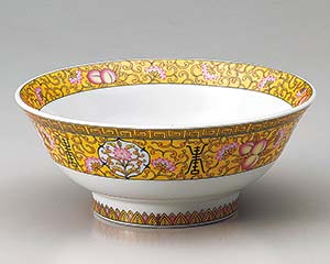 【まとめ買い10個セット品】 イ676-268 桃唐草6.8高台丼【キャンセル/返品不可】【厨房館】