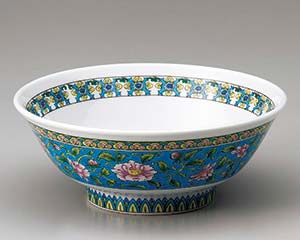【まとめ買い10個セット品】 ヤ676-198 錦牡丹6.8高台丼(ブルー)【キャンセル/返品不可】【厨房館】