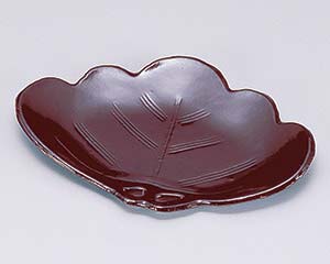 【まとめ買い10個セット品】 エ706-098 [A]松葉皿 溜【キャンセル/返品不可】【厨房館】