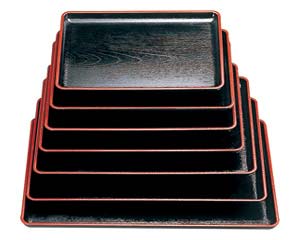 【まとめ買い10個セット品】 ヌ708-068 [A]ケヤキ会席盆 黒天朱尺5【キャンセル/返品不可】【厨房館】｜業務用厨房機器の飲食店厨房館