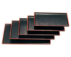 【まとめ買い10個セット品】 ヌ708-338 [A]清流長手木目盆 黒天朱SL尺2[ノンスリップ加工]【キャンセル/返品不可】【厨房館】