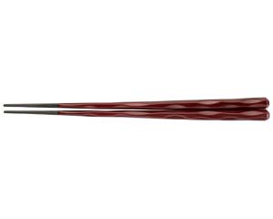 【まとめ買い10個セット品】 ヌ731-138 [PBT]22.5cm六角一刀彫箸 溜(2回塗)【キャンセル/返品不可】【厨房館】