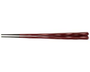 【まとめ買い10個セット品】 ヌ731-148 [PBT]24cm六角一刀彫箸 溜(2回塗)【キャンセル/返品不可】【厨房館】