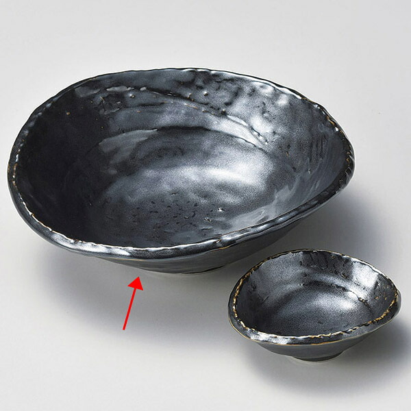 【まとめ買い10個仕掛ける品】和食器 イ023-178 鉄たま物扇中鉢【御厨子所館】