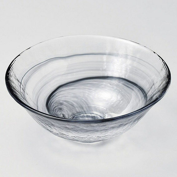 【まとめ買い10個セット品】和食器 ハ026-128 水墨中鉢黒(ガラス)【厨房館】