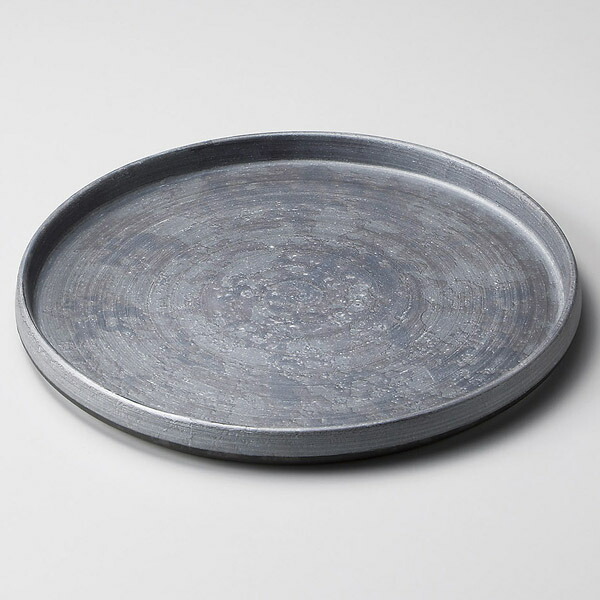 【まとめ買い10個セット品】和食器 キ206-238 いぶし銀巻切立18cmプレート【厨房館】