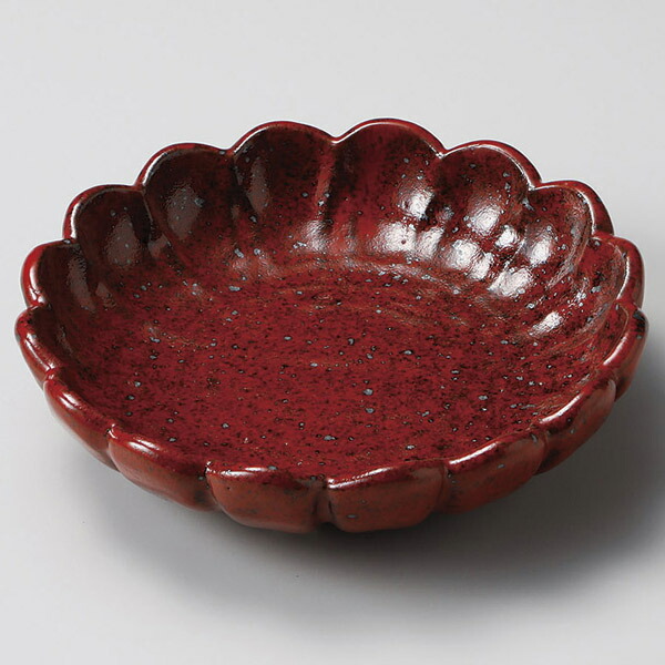 【まとめ買い10個セット品】和食器 ユ228-118 赤柚子黒結晶 三ッ足皿(大)【厨房館】