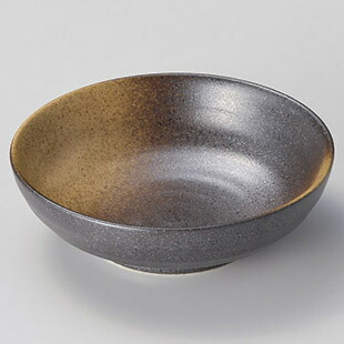 【まとめ買い10個仕掛ける品】和食器 ヤ267-218 黒備前金茶吹内外4.5どんぶり鉢【勝手もと館】