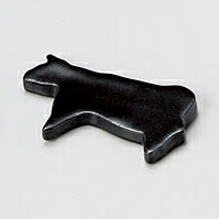 【まとめ買い10個セット品】和食器 ネ289-038 うし箸置き 黒【厨房館】