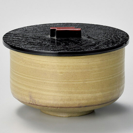 【まとめ買い10個書き割り品】和食器 ホ359-128 黄水道飯器(可塑性物質蓋付)【勝手もと館】
