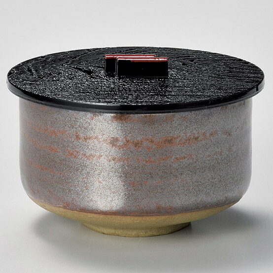 【まとめ買い10個書き割り品】和食器 ホ359-138 鉄砂飯器(可塑性物質蓋付)【勝手もと館】