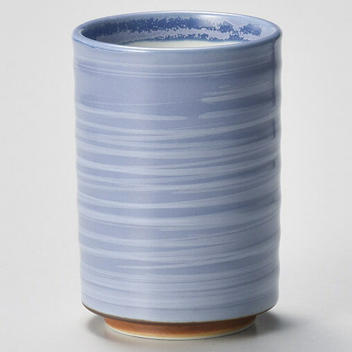 【まとめ買い10個セット品】和食器 ト381-458 パープル 白刷毛 切立湯呑【厨房館】