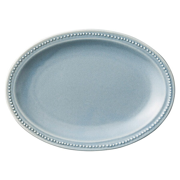 【まとめ買い10個書き割り品】和食器 カ507-028 グレーリムドット21オーバル【勝手もと館】