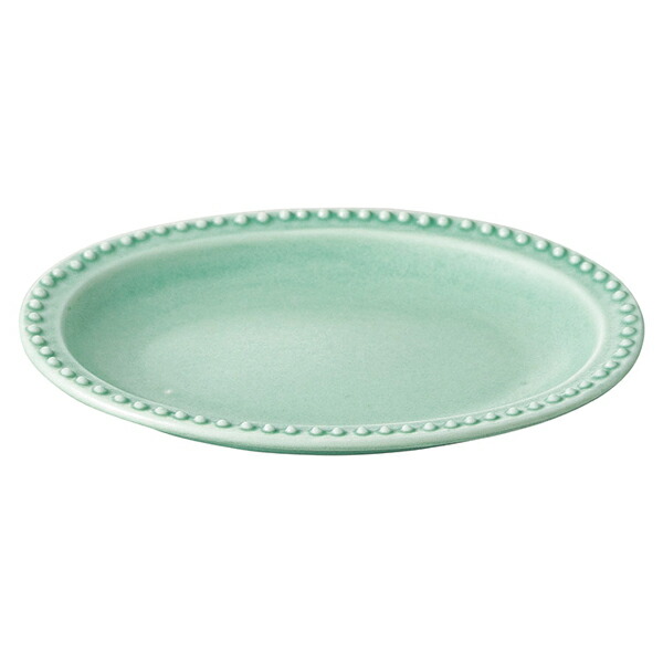 【まとめ買い10個セット品】和食器 カ507-048 グリーンリムドット12オーバル【厨房館】