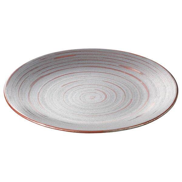 【まとめ買い10個セット品】和食器 ア504-108 ブラウニーレッド21.5cmプレート【厨房館】