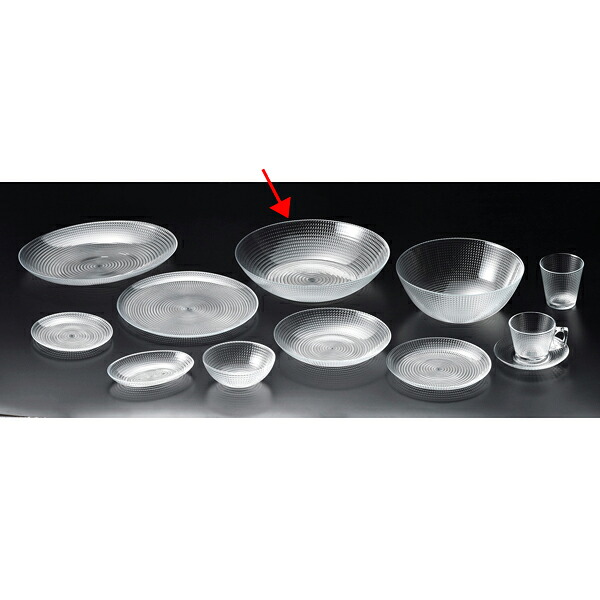 【まとめ買い10個書き割り品】和食器 イ642-208 プリズム サラダ菜どんぶり鉢浅型【勝手もと館】