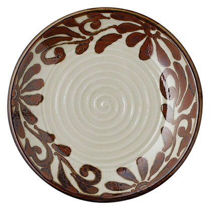 【まとめ買い10個セット品】和食器 ラ425-038 琉球るり唐草・サビ唐草 9.0皿【厨房館】