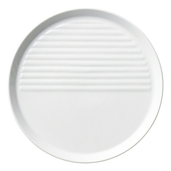 【まとめ買い10個セット品】和食器 オ598-218 ストライプ&ハーフストライプ(機能食器) ホワイトハーフストライプ22cm皿【厨房館】 16,416円